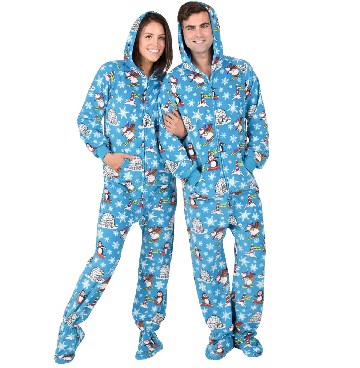 Family Matching Winter Wonderland Hoodie Fleece Onesie