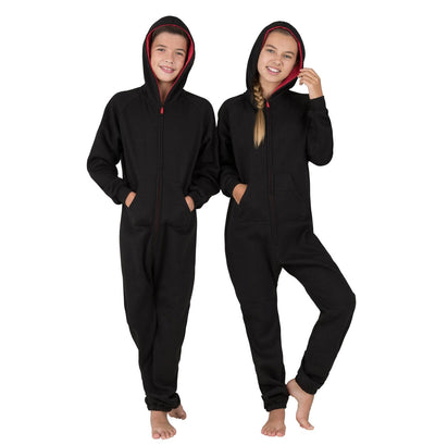 Family Matching Black & Red Hoodie Onepiece Onesie