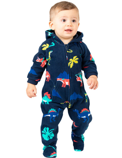 Hoodie Footed one piece Red Fleece Footed Pajamas for Boys & Girls 