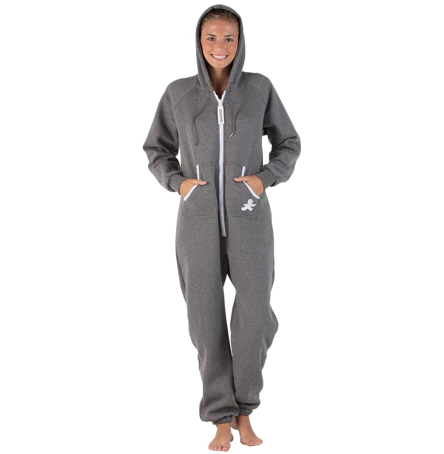 Charcoal Gray - Family Matching Hoodie Footed Pajamas