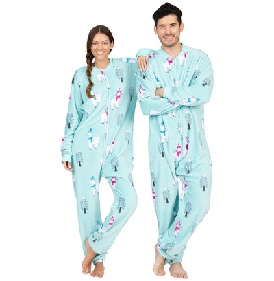 Family Matching Land Of Llamas Footless Chenille Onesie