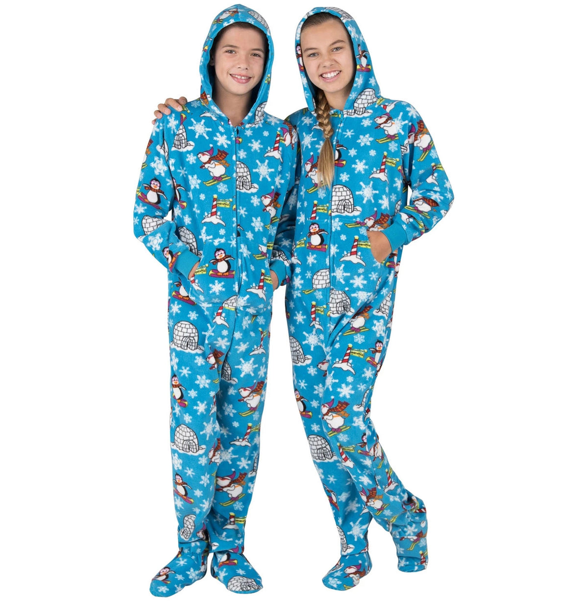 Family Matching Winter Wonderland Hoodie Fleece Onesie