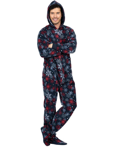 Footed Pajamas Adult Hoodie Fleece Onesie
