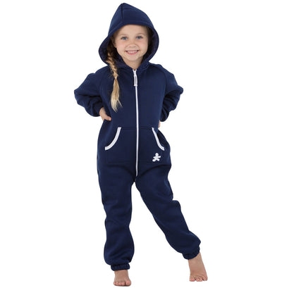 Navy Blue - Family Matching Hoodie Footed Pajamas  Onesies for Boys,  Girls, Men, Women and Pets - Footed Pajamas Co.