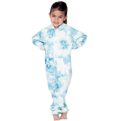 Family Matching Tie Dye Blue Hoodie Onepiece Onesie