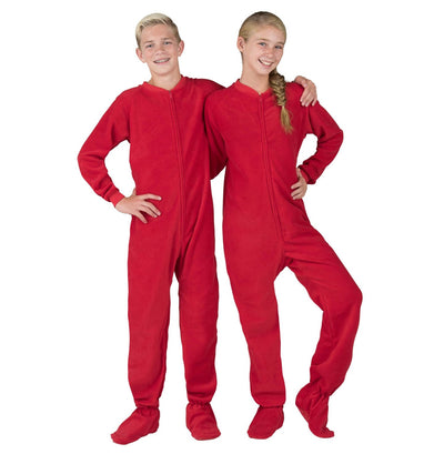 Big Feet Pajamas Adult Red Fleece One Piece Footy