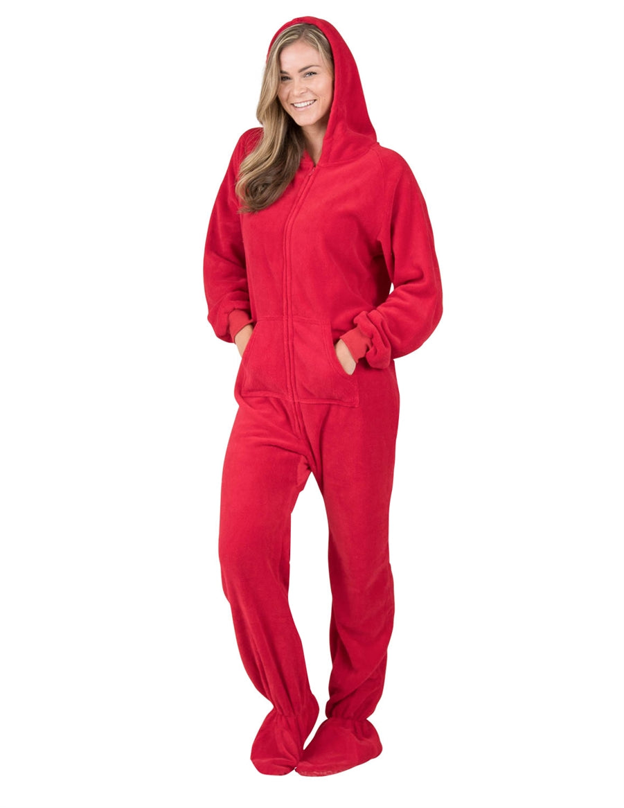 ADR Women's Hooded Footed Pajamas, Plush Adult Onesie, Winter PJs with Hood  Rainbow Small