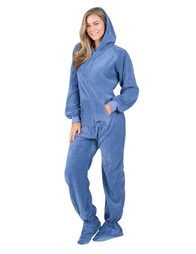 DEWUFAFA Womens Onesie - Adult Footie Pajamas, Hoodie Footie, Zip Front  Pantyhose ( Color : Blue , Size : Small ) : : Clothing, Shoes &  Accessories