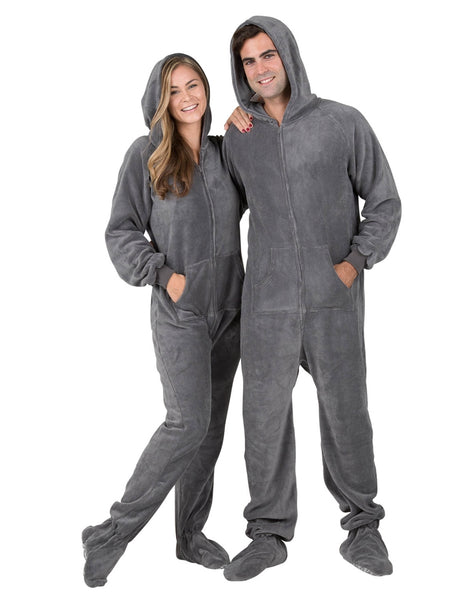 Howling Moon Hoodie One Piece - Adult Hooded Footed Pajamas