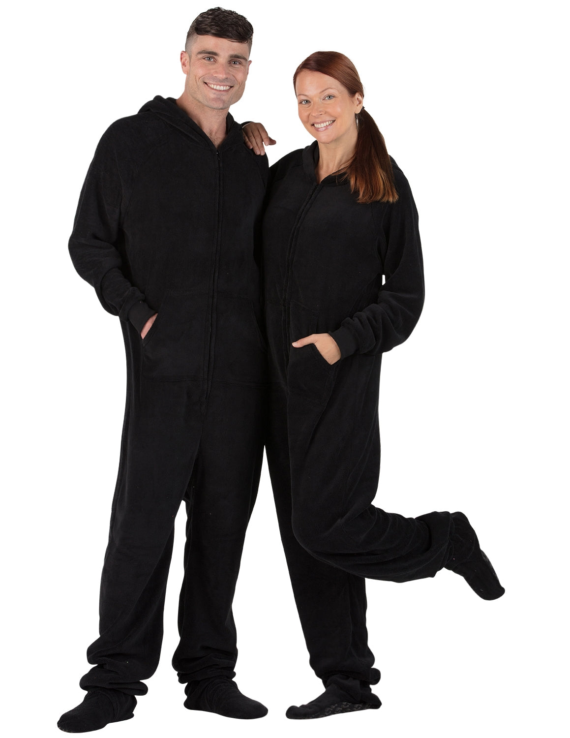 Onesie With Zipper Unisex Hooded Onesie Pajamas Thermal Zipper