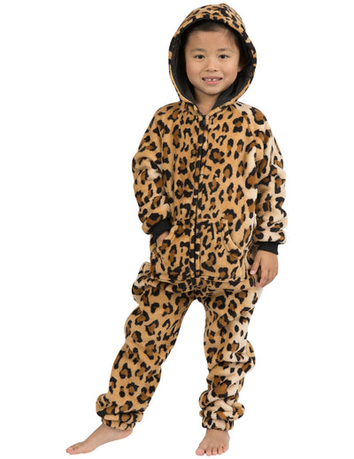 Cheetah Spots Toddler Hoodie Footless Chenille