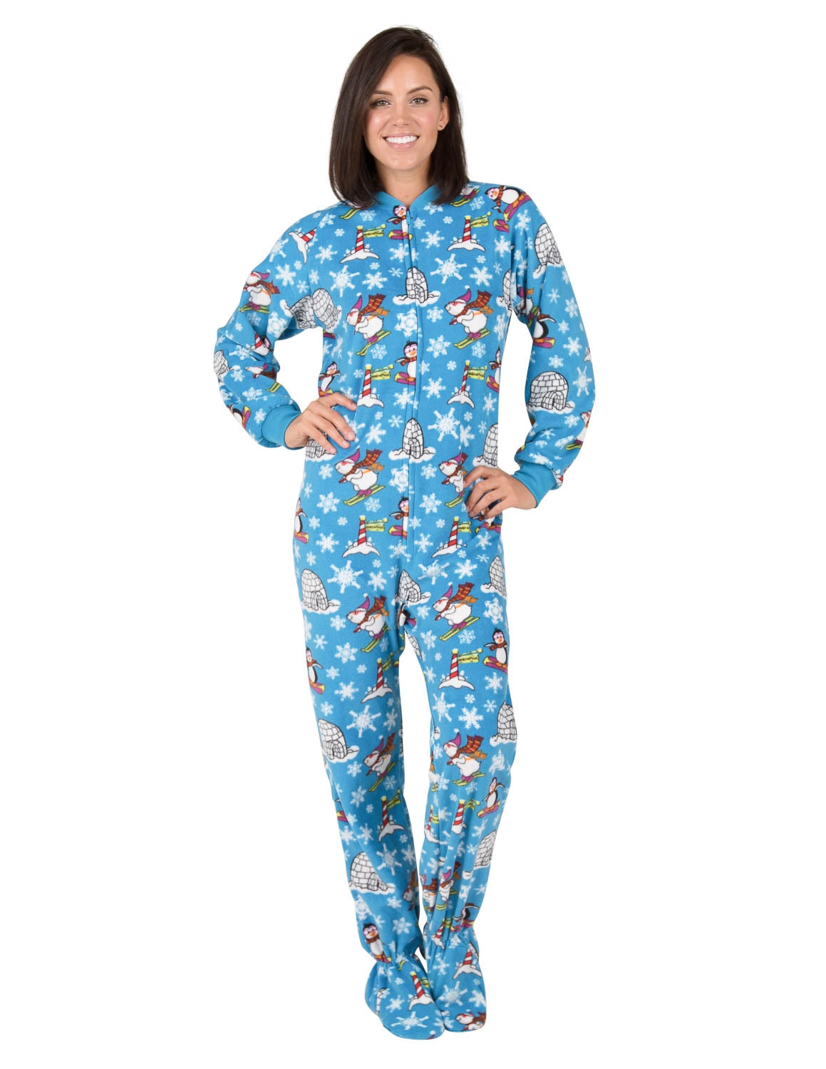 Alexander Del Rossa Women's Hooded Footed Pajamas, Plush, 45% OFF