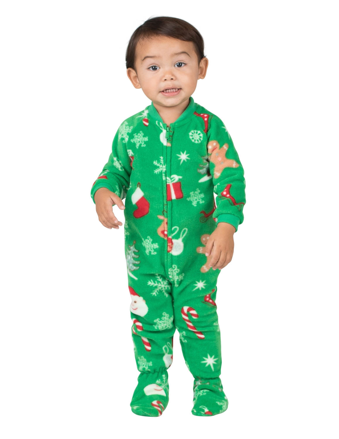 Footie Pajamas Kids Fleece Christmas Pajamas Family Christmas