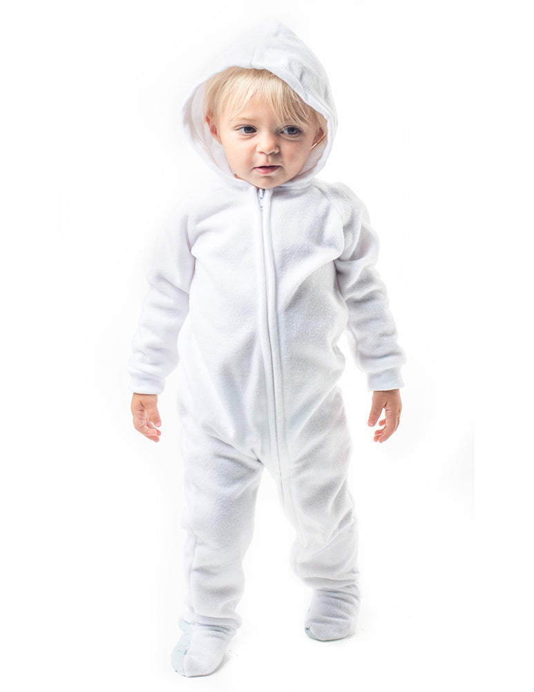 Arctic White Infant Hoodie Fleece Onesie