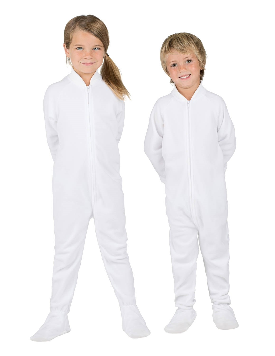 Footed Pajamas® - Arctic White Toddler Fleece Footed Pjs - Footed Pajamas  Co.