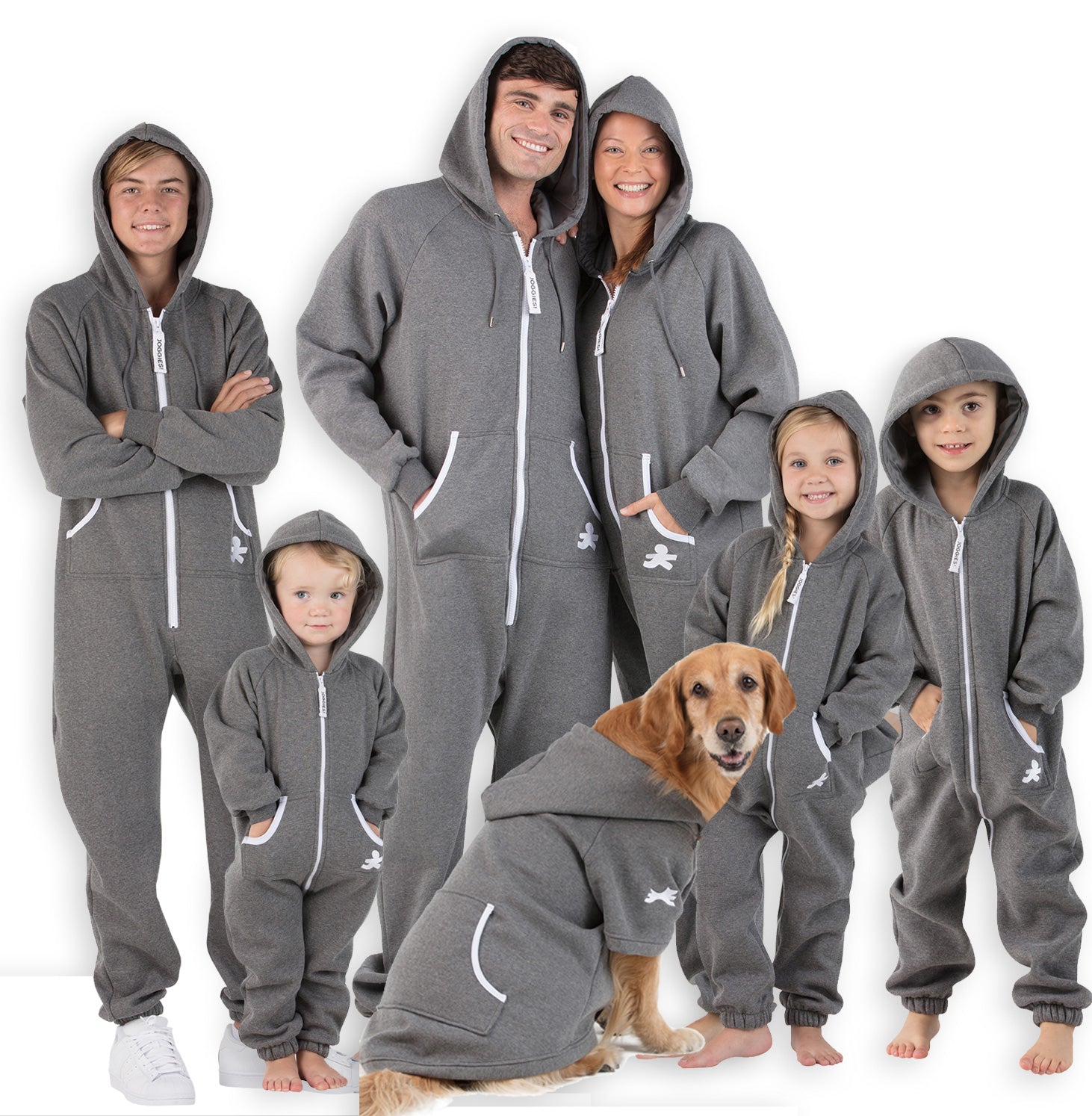 Charcoal Gray - Family Matching Hoodie Footed Pajamas  Onesies for Boys,  Girls, Men, Women and Pets - Footed Pajamas Co.