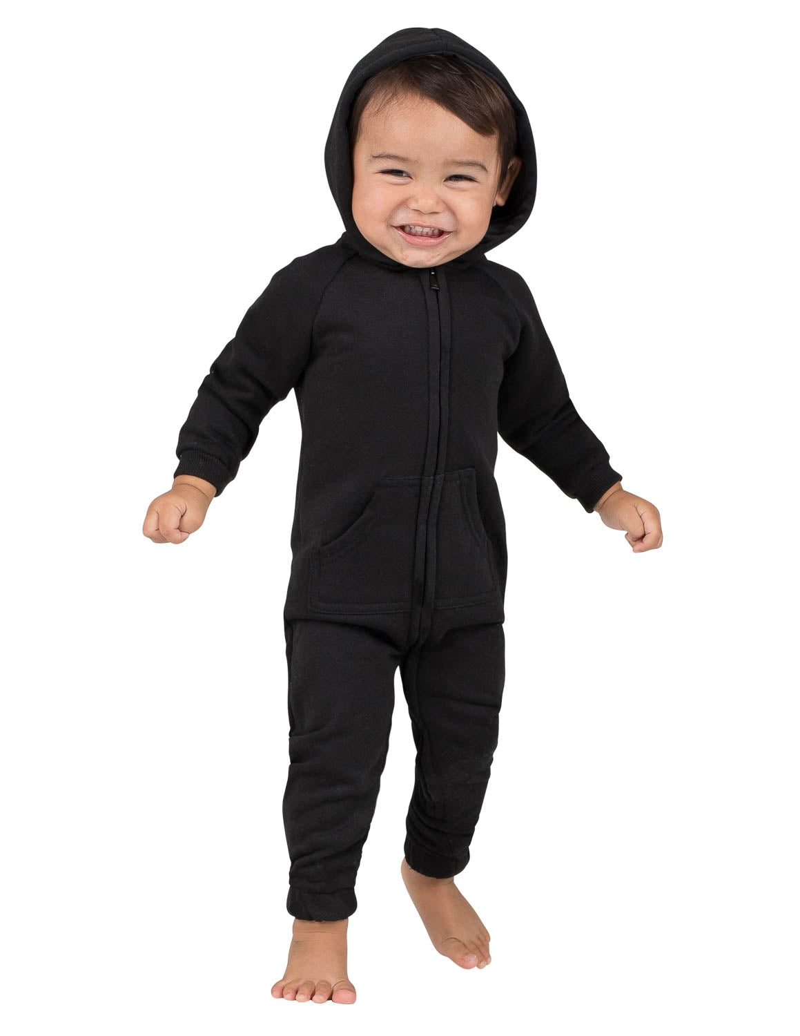 Pitch Black Infant Footless Hoodie Onesie